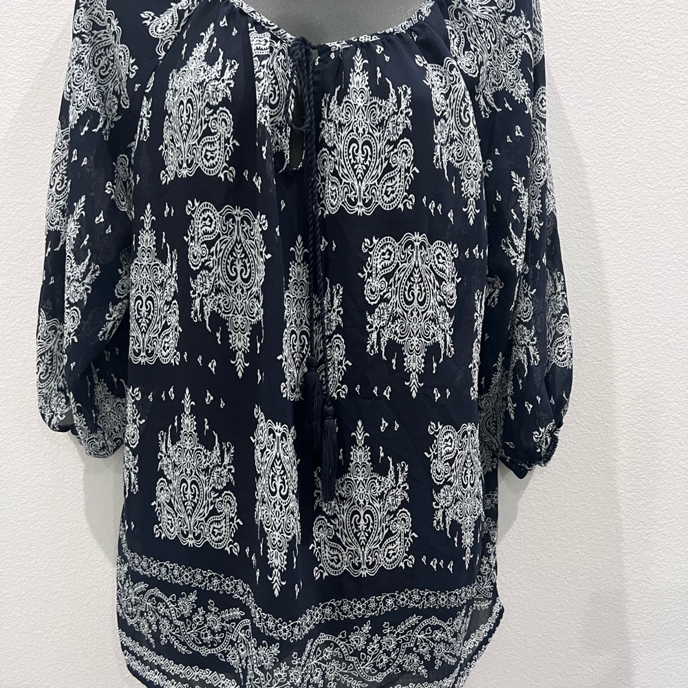 DNA Couture Navy and White Blouse